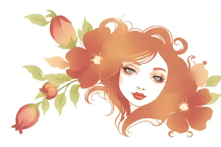 alice in wonderland flowers tattoo design idea