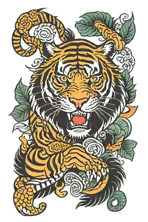 Pectoral Tiger Inspired tattoo design idea