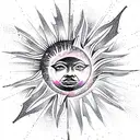 sun, universe, stars, space tattoo design idea