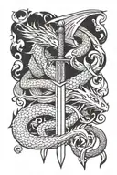 Sword Dragon Slayer tattoo design idea