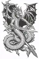 Sword Dragon Slayer tattoo design idea