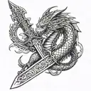 Sword Dragon Slayer tattoo design idea
