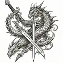 Sword Dragon Slayer tattoo design idea