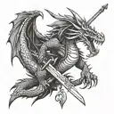 Sword Dragon Slayer tattoo design idea