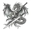 Sword Dragon Slayer tattoo design idea