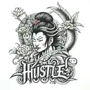 hustle hard tattoo design idea