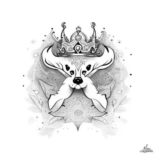 letra M número 23 corona de princesa hojas de laurel  tattoo design idea