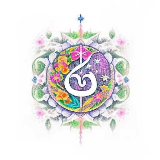 letra M número 23 corona de princesa hojas de laurel  tattoo design idea