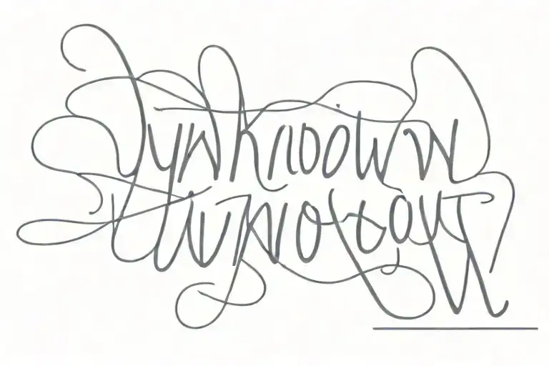 word 'unknown' written tattoo design idea