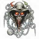 spawn with chains  tattoo design idea