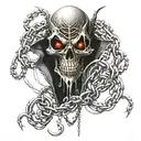 spawn with chains  tattoo design idea