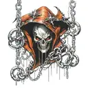 spawn with chains  tattoo design idea