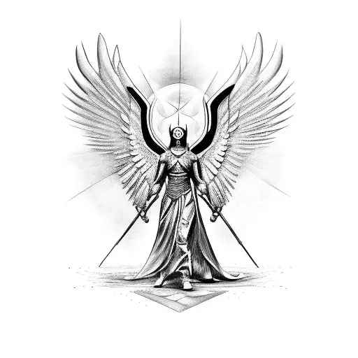 archangel Micheal tattoo design idea