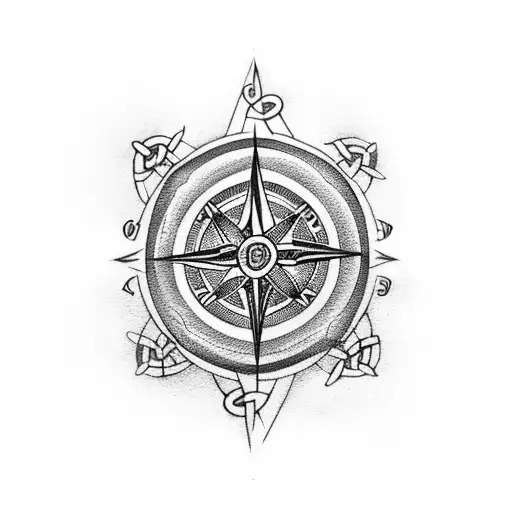 Celtic Compass storm tattoo design idea