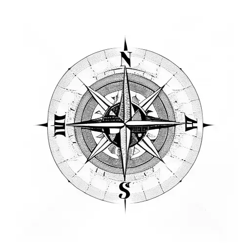 Compass with Celtic Dragon and Storm Cloud tattoo design idea