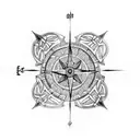Celtic dragon compass tattoo design idea