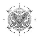 Celtic dragon compass tattoo design idea