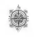 Celtic Compass storm tattoo design idea