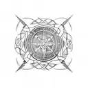 Celtic dragon storm compass tattoo design idea