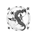 Celtic dragon storm compass tattoo design idea
