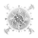 Flying Celtic dragon storm compass tattoo design idea