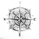 Compass with Celtic Dragon and Storm Cloud tattoo design idea