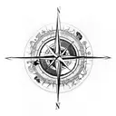 Compass with Celtic Dragon and Storm Cloud tattoo design idea