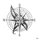 Compass Storm Cloud Dragon tattoo design idea