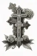 psalms 23:4 verse with a cross tattoo design idea