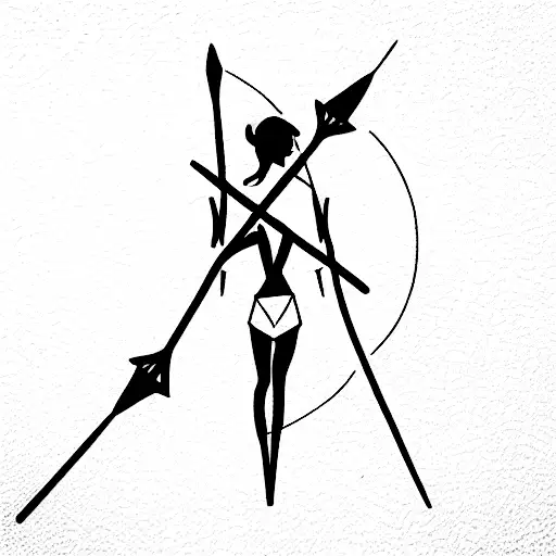 bow and arrow tattoo design idea