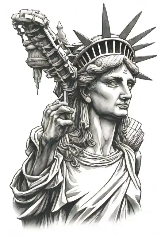 statue of liberty tattoo design idea