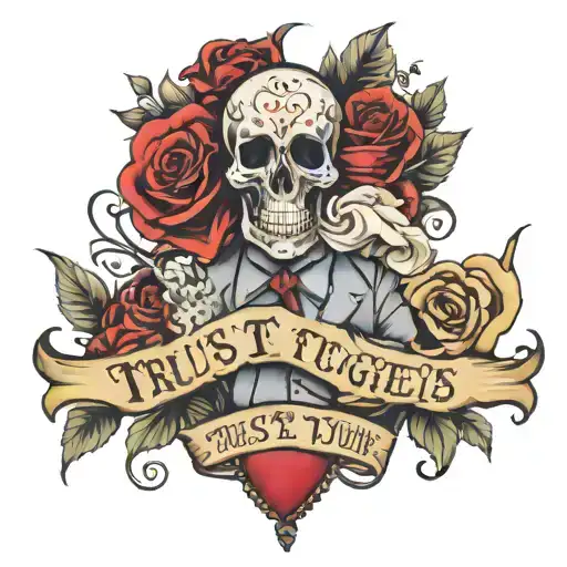 the words trust gets you killed love gets you hurt tattoo design idea