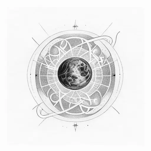 A quote saying "bask in our cosmic insignificance" with a science theme tattoo design idea