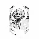 A quote saying "bask in our cosmic insignificance" with a science theme, and another with Albert Einsteins face tattoo design idea