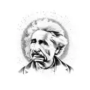 A quote saying "bask in our cosmic insignificance" with a science theme, and another with Albert Einsteins face tattoo design idea