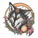 The Morrigan wolf moon   tattoo design idea