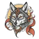 The Morrigan wolf moon   tattoo design idea