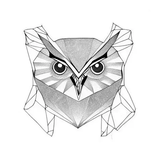one line owl tattoo design idea