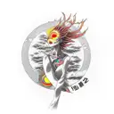 neon genesis Eva-1 walking in front of the sun tattoo design idea