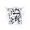 angel hold Glock 19 tattoo design idea