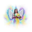 angel hold Glock 19 tattoo design idea