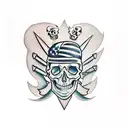 skull and nails tattoo design idea