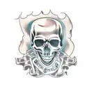 skull and nails tattoo design idea