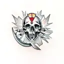 skull and nails tattoo design idea