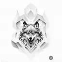 Wolf and Eagle in dotwork style tattoo design idea