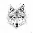 Wolf and Eagle in dotwork style tattoo design idea