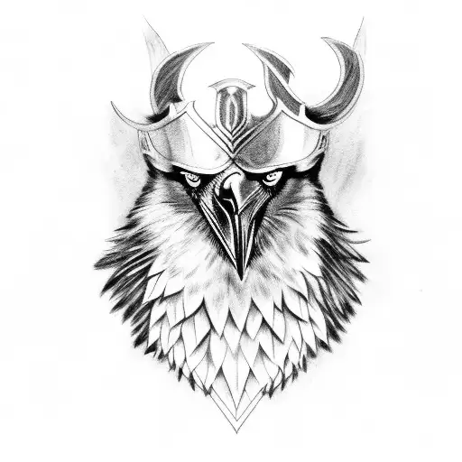 Odin with ravens tattoo design idea