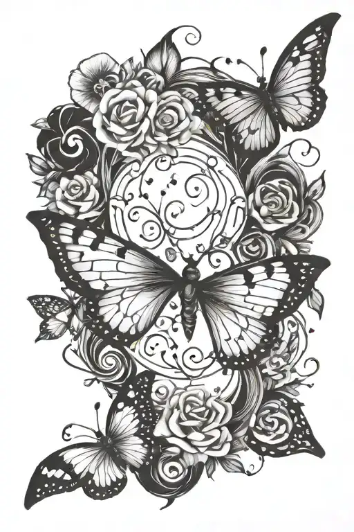 Semicolon butterfly tattoo design idea