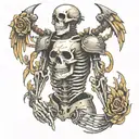 skeleton an body armour  tattoo design idea
