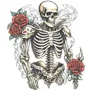 skeleton an body armour  tattoo design idea